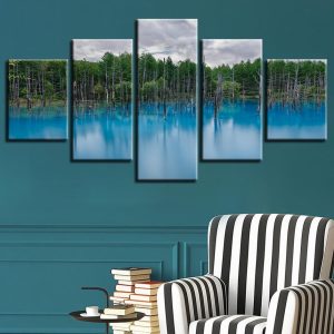 Seaview Mountain 3 - Nature 5 Panel Canvas Art Wall Decor