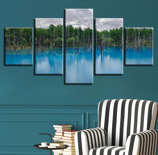 Seaview Mountain 3 - Nature 5 Panel Canvas Art Wall Decor