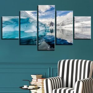 Seaview Mountain 4 - Nature 5 Panel Canvas Art Wall Decor