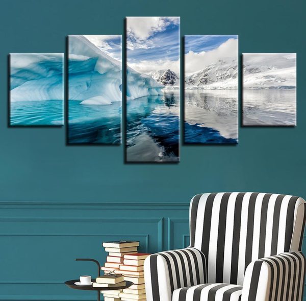 Seaview Mountain 4 - Nature 5 Panel Canvas Art Wall Decor