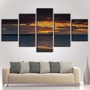 Seaview Mountain 5 - Nature 5 Panel Canvas Art Wall Decor