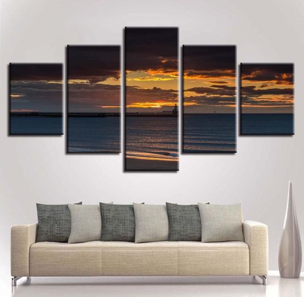 Seaview Mountain 5 - Nature 5 Panel Canvas Art Wall Decor