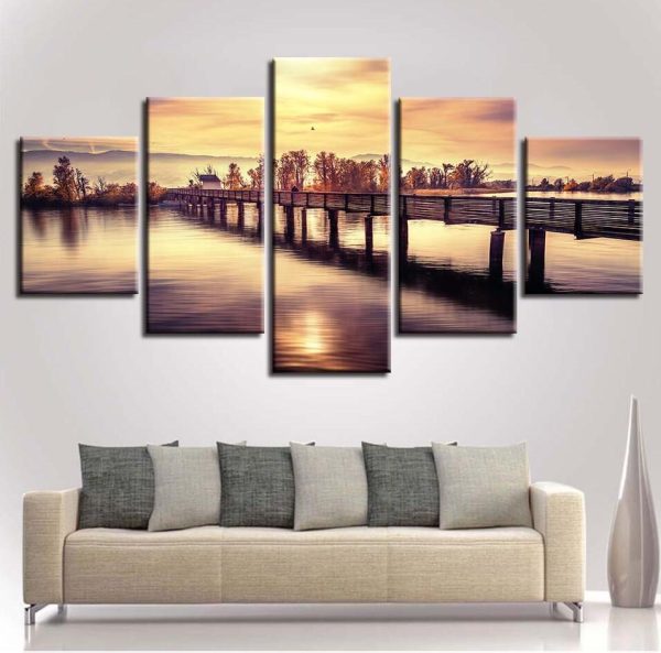 Seaview Mountain 7 - Nature 5 Panel Canvas Art Wall Decor