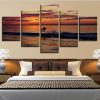 Seaview Sunshine 3 - Nature 5 Panel Canvas Art Wall Decor