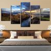 Seaview Sunshine 4 - Nature 5 Panel Canvas Art Wall Decor