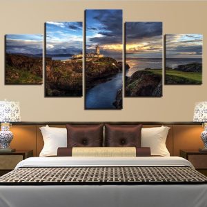 Seaview Sunshine 4 - Nature 5 Panel Canvas Art Wall Decor