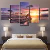 Seaview Sunshine 6 - Nature 5 Panel Canvas Art Wall Decor