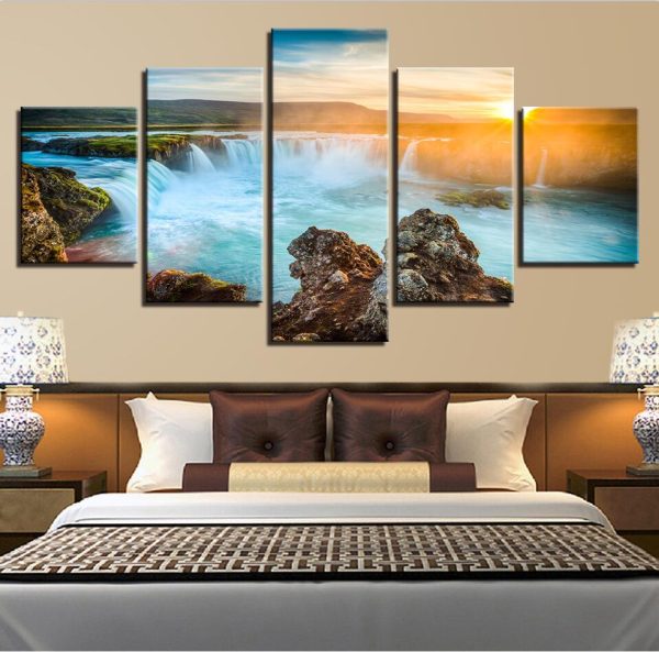 Seaview Sunshine - Nature 5 Panel Canvas Art Wall Decor