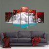 Secret Waterfall 1 - Nature 5 Panel Canvas Art Wall Decor