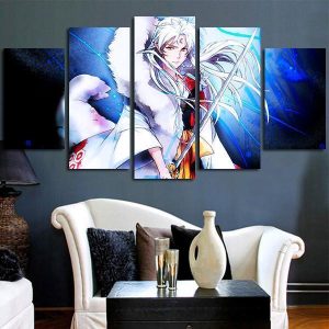 Sesshomaru In Inuyasha Anime - 5 Panel Canvas Art Wall Decor