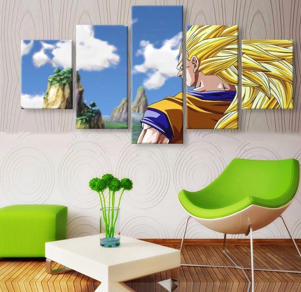 Seven Dragon Ball Figure 2 - Anime 5 Panel Canvas Art Wall Decor