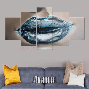 Sexy Abstract Lips Beauty - 5 Panel Canvas Art Wall Decor