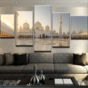 Sheikh Zayed Grand Mosque - Nature 5 Panel Canvas Art Wall Decor