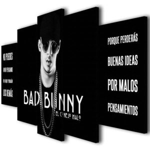 Singer Bad Bunny - Music 5 Panel Canvas Art Wall Decor