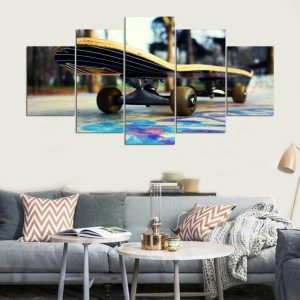 Skateboard Venice Beach California Sport - 5 Panel Canvas Art Wall Decor