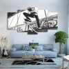 Skateboarding Black And White - Sport 5 Panel Canvas Art Wall Decor