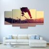 Skateboarding In The Sunset - Sport 5 Panel Canvas Art Wall Decor