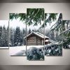 Ski Resort Chalet Cabin - Nature 5 Panel Canvas Art Wall Decor