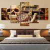 Skull Jewelry - Abstract 5 Panel Canvas Art Wall Decor