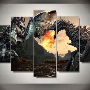 Skyrim 6 - Gaming 5 Panel Canvas Art Wall Decor