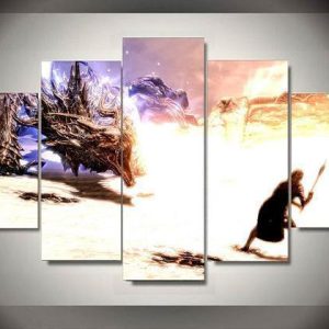 Skyrim 9 - Gaming 5 Panel Canvas Art Wall Decor