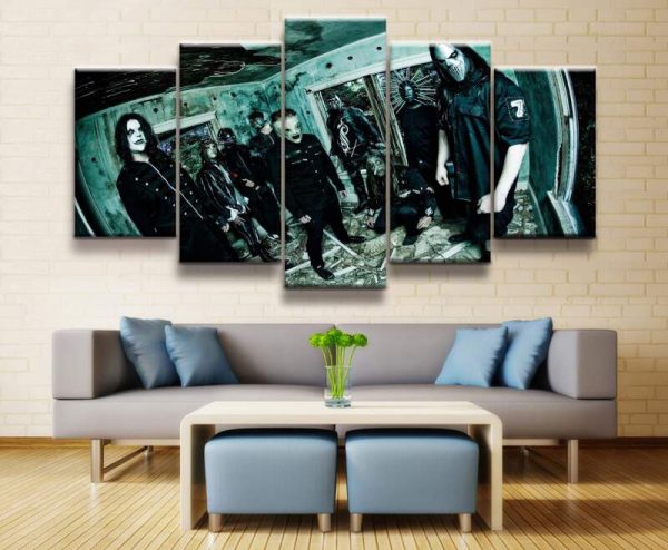 Slipknot Heavy Metal Band Celebrity - 5 Panel Canvas Art Wall Decor