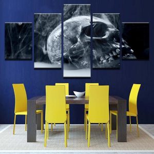 Smoky Skull - Halloween 5 Panel Canvas Art Wall Decor