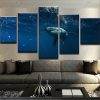 Sneaky Shark - Animal 5 Panel Canvas Art Wall Decor