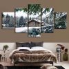 Snow House - Nature 5 Panel Canvas Art Wall Decor