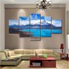 Snow Mountain River - Nature 5 Panel Canvas Art Wall Decor