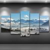 Snow Mountains Natural - Nature 5 Panel Canvas Art Wall Decor