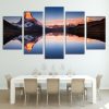 Snow Peak Lake 01 - Nature 5 Panel Canvas Art Wall Decor