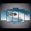 Snowmobiles Snow Landscape - Sport 5 Panel Canvas Art Wall Decor