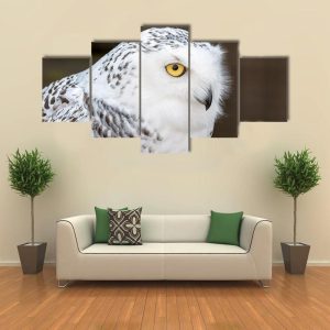 Snowy Owl - Animal 5 Panel Canvas Art Wall Decor