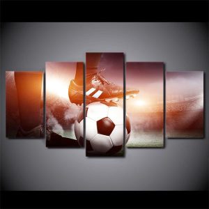 Soccer Ball Cleats Player - Sport 5 Panel Canvas Art Wall Decor