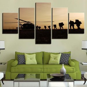 Soldiers 11 - Army 5 Panel Canvas Art Wall Decor