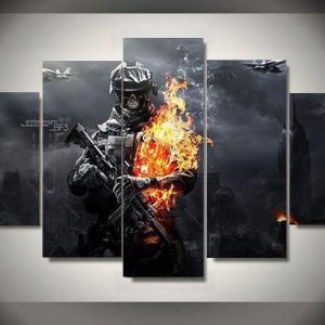 Soldiers 3 - Army 5 Panel Canvas Art Wall Decor