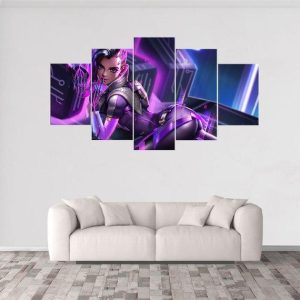 Sombra Overwatch - Gaming 5 Panel Canvas Art Wall Decor