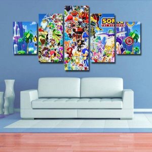 Sonic 04 - Gaming 5 Panel Canvas Art Wall Decor