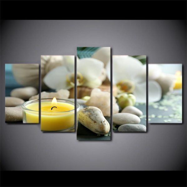 Spa Still Life Wellness Relax - Nature 5 Panel Canvas Art Wall Decor