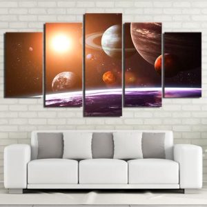 Space And Planets - Space 5 Panel Canvas Art Wall Decor