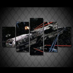 Space Ship 01 - Movie 5 Panel Canvas Art Wall Decor