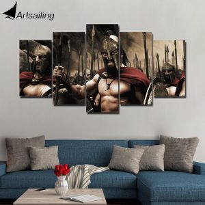 Spartan Three Hundred Warriors Movie - 5 Panel Canvas Art Wall Decor