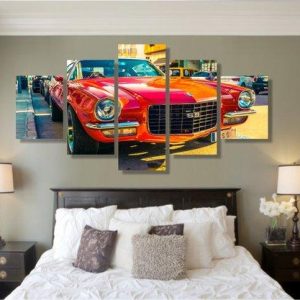 Split Bumper Camaro - Automative 5 Panel Canvas Art Wall Decor