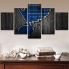 St. Louis Blues Logo On Wood Ice Hockey - 5 Panel Canvas Art Wall Decor