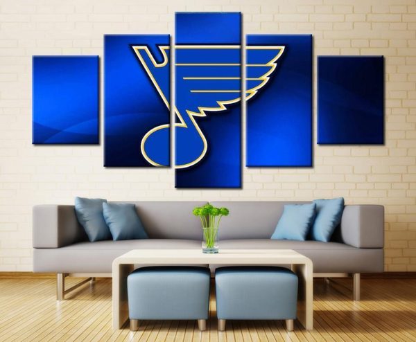 St. Louis Blues Logo Sport - 5 Panel Canvas Art Wall Decor