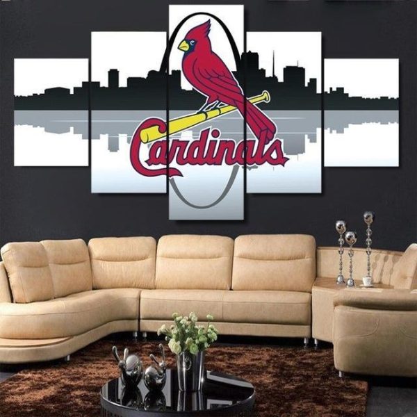 St.Louis Cardinals 4 MLB Baseball - 5 Panel Canvas Art Wall Decor