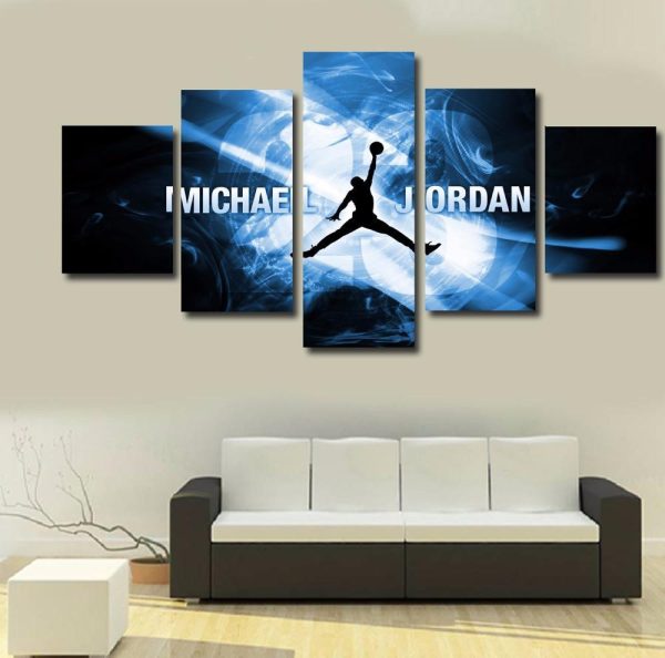 Star Michael Jordon - Famous Person 5 Panel Canvas Art Wall Decor