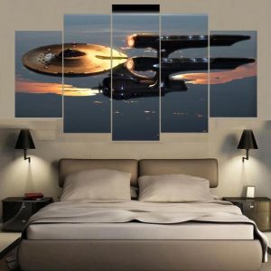 Star Trek Starship Enterprise - Aircraft 5 Panel Canvas Art Wall Decor