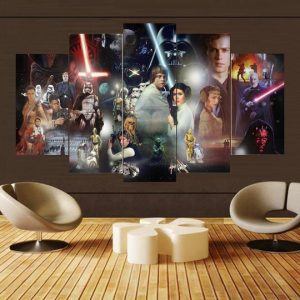 Star Wars Character Collage Movie - 5 Panel Canvas Art Wall Decor